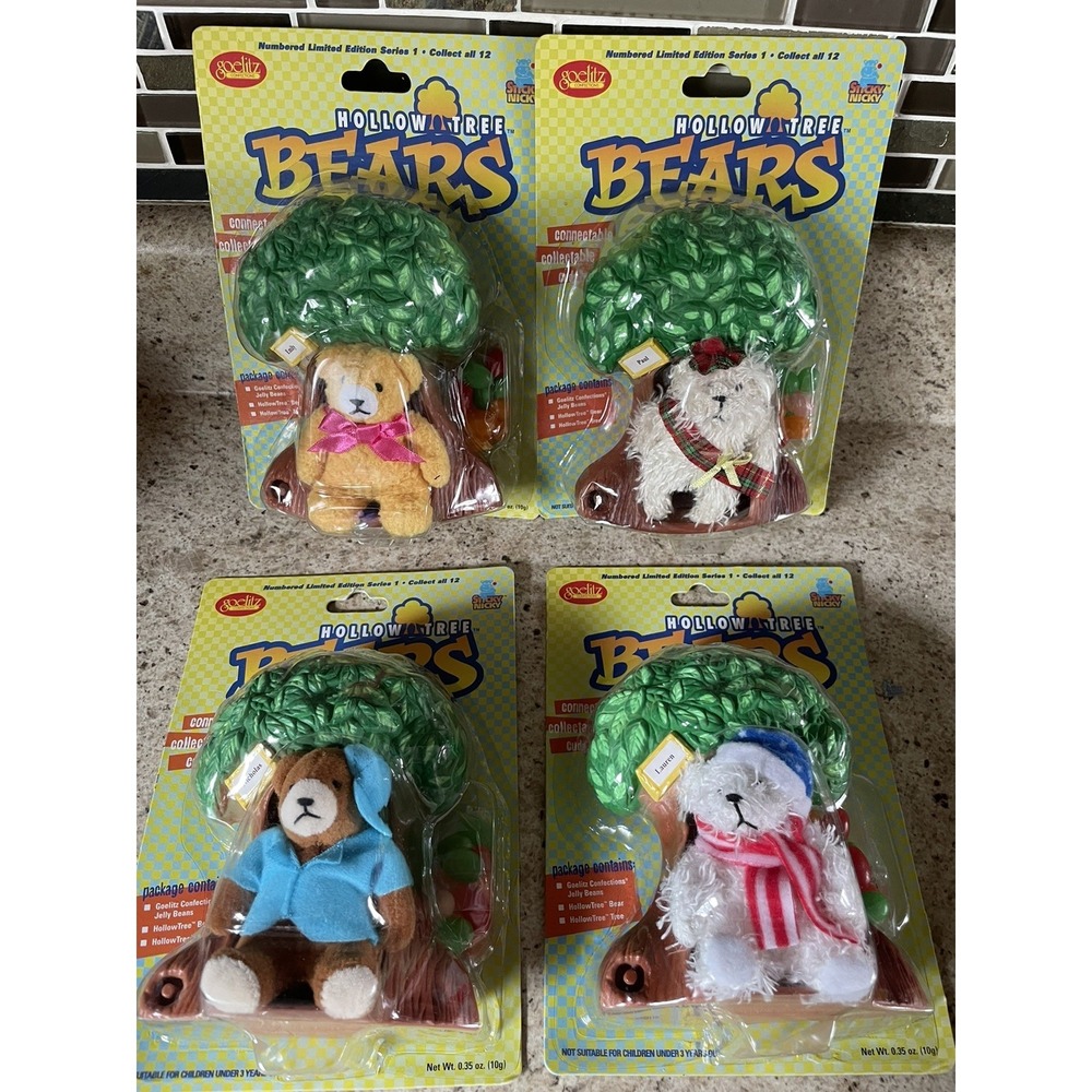 Hollow Tree Bears Tree House Lot Of 4 Geolitz Vintage All Different  2001‎